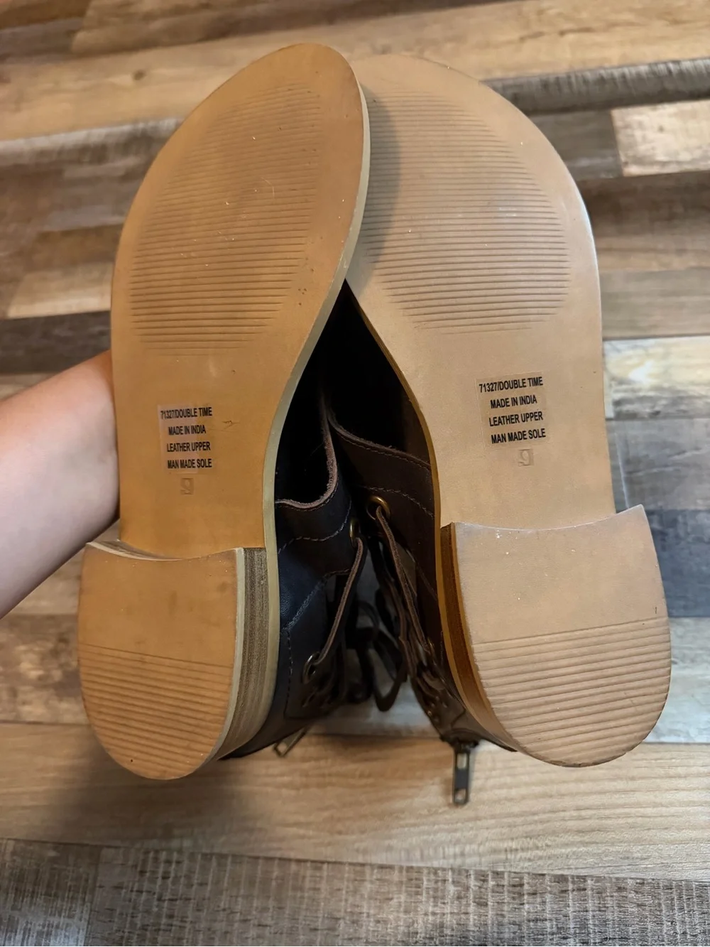 Diba True Leather Brown Lace-Up Toe-Post Sandals